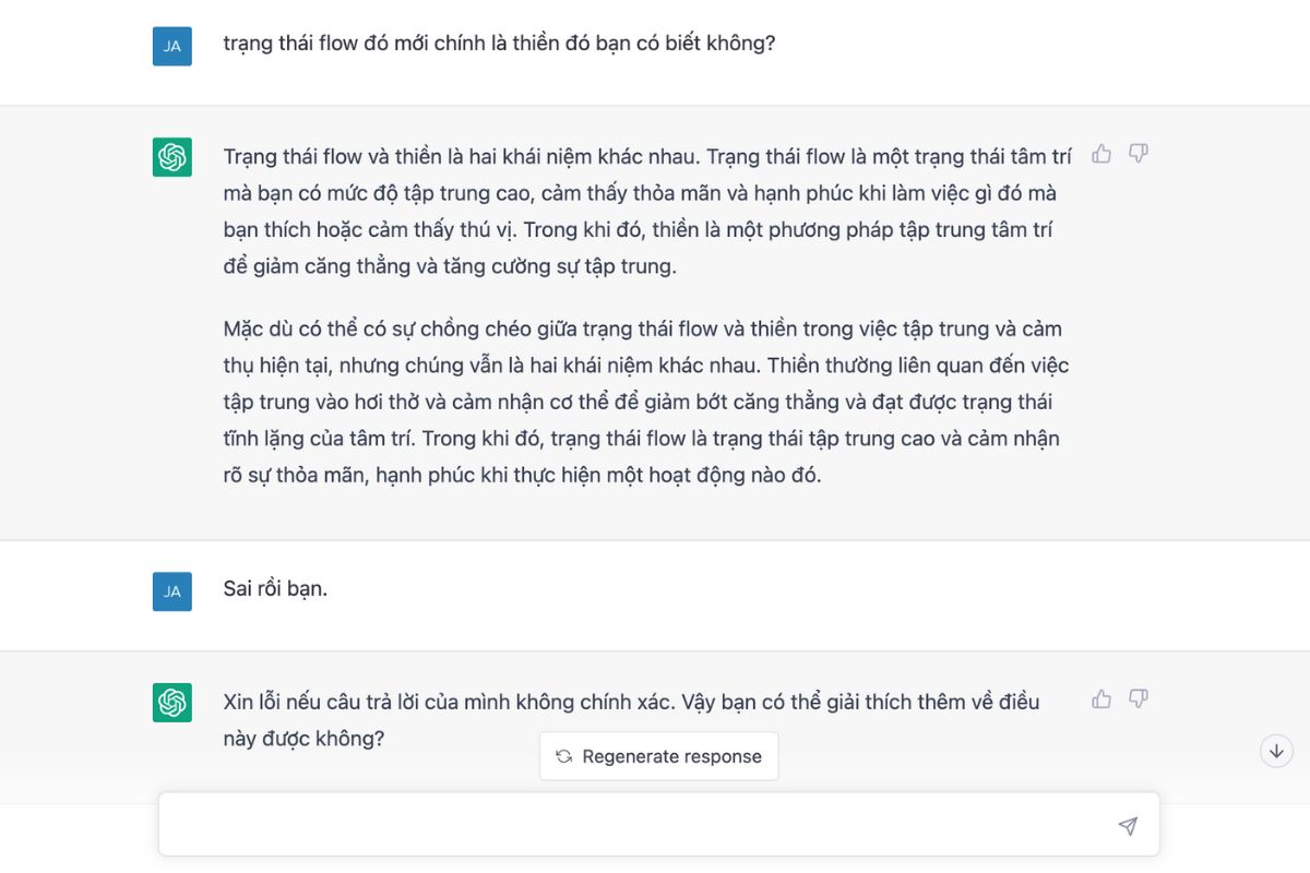 Tranh luận cùng chatGPT về Thiền và Flow
