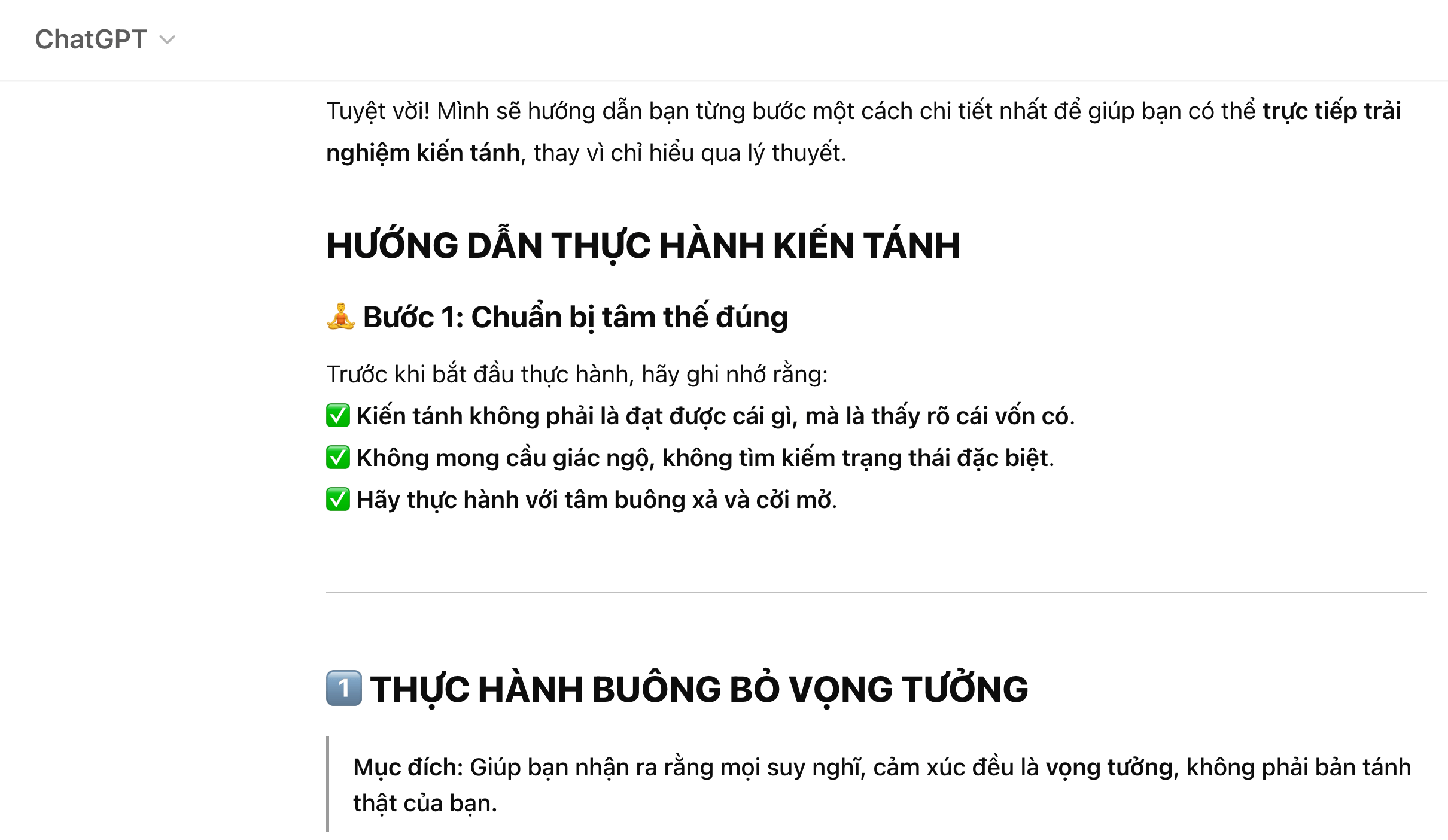 ChatGPT dạy Thiền