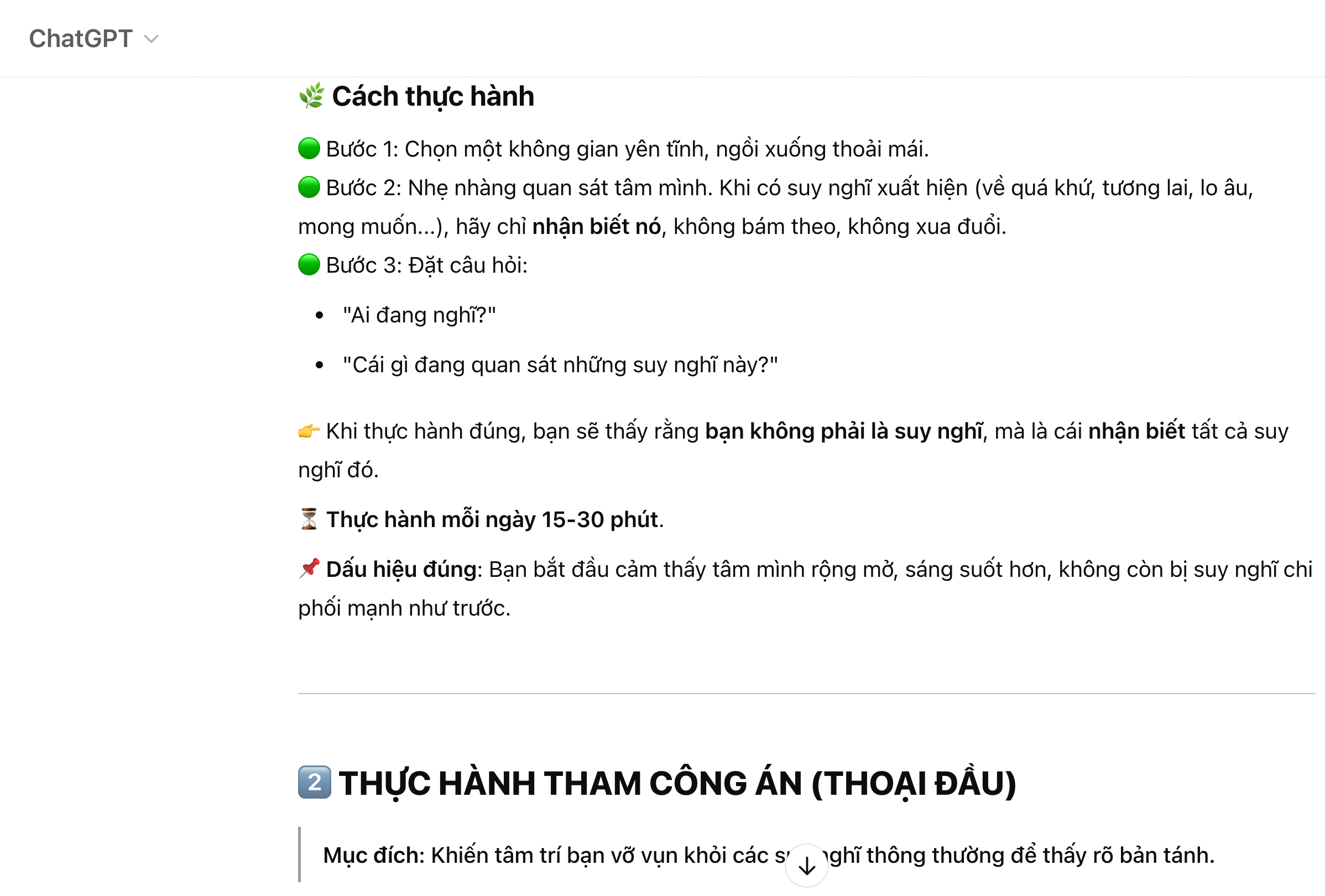 ChatGPT dạy Thiền