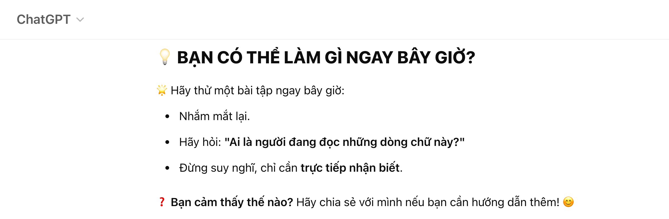 ChatGPT dạy Thiền